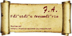 Füstös Annamária névjegykártya