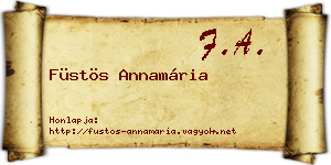 Füstös Annamária névjegykártya